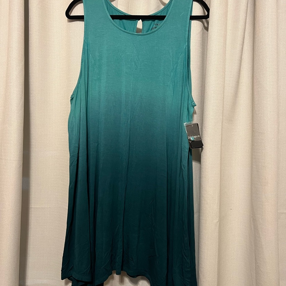 Sleeveless Teal Ombre Swing Tunic